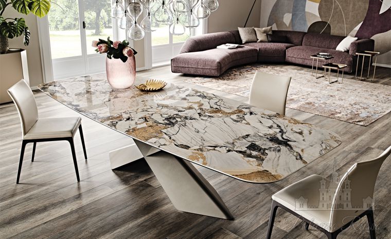 Гостиные, стол, металл/ керамогранит, TYRON, Cattelan Italia
