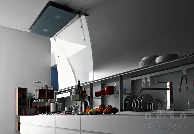 Кухня, многослойный ламинат, Artematica Uniline Ice, Valcucine