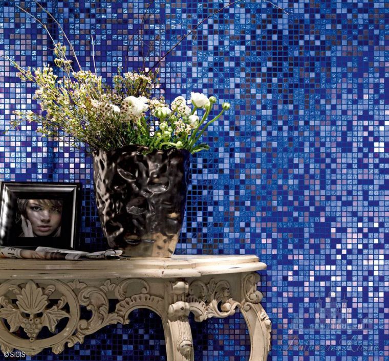 Мозаика стекло 20 % Lazyl Colibri, 35 % Athena, 25 % Tanzanite,, для полов и стен, ARGENTIERA, Sicis