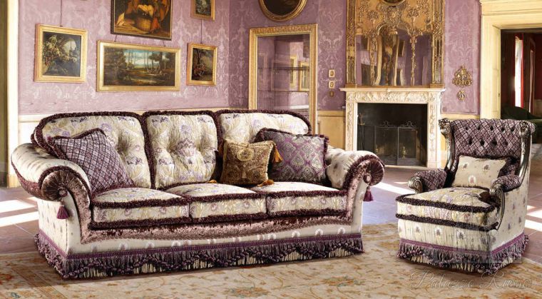 Мягкая мебель, диван, трехместный с бахромой, Ginevra Moscow, Lunardelli