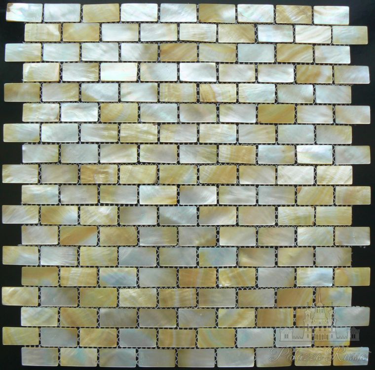 Мозаика для стен и пола, перламутр, Gold Lip/ Rectangular, Studio Vega