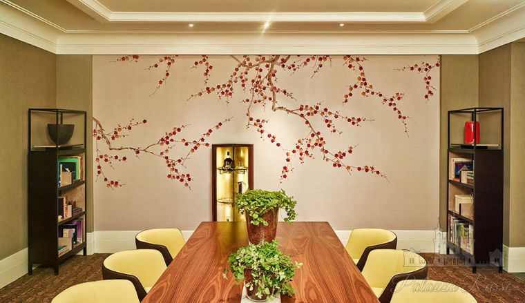Обои ручной работы, бумага, PLUM BLOSSOM/ 2085, De Gournay