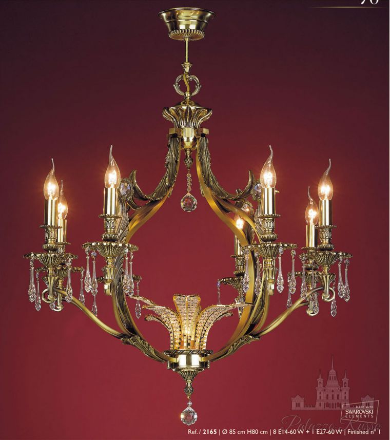 Люстра, отделка - Patinado Ingles, кристаллы Swarovski, 2165, Almerich