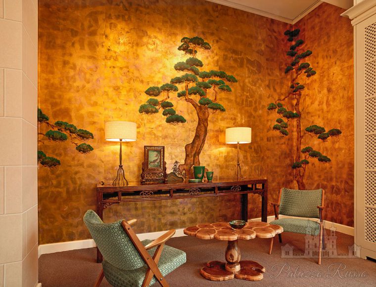 Обои ручной работы, бумага, PINE TREES/ 2144, De Gournay