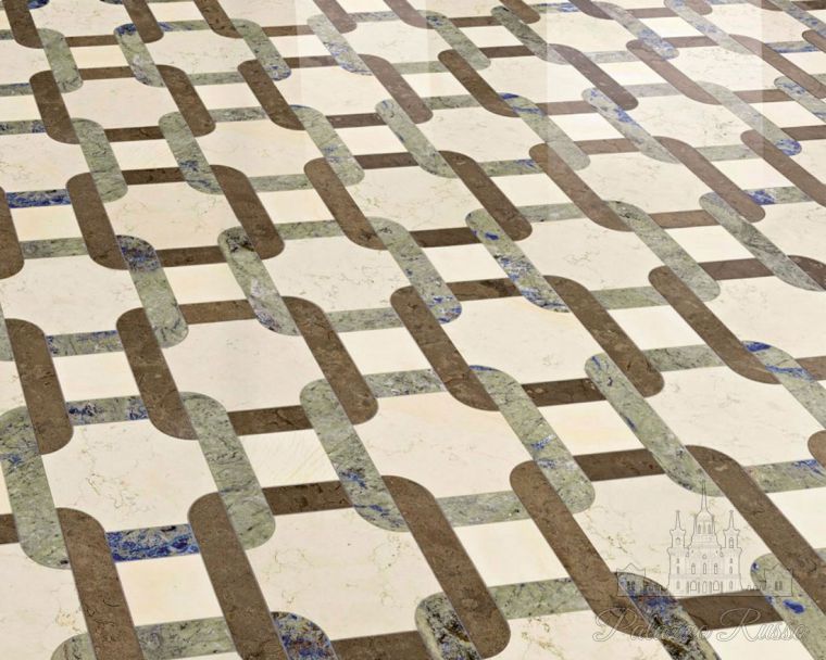 Мозаика стекло и мрамор Azul Marlena, Bianco Antico, Sodalite Blue, Glas Ms, для полов стен, Cadeia Crema, Sicis