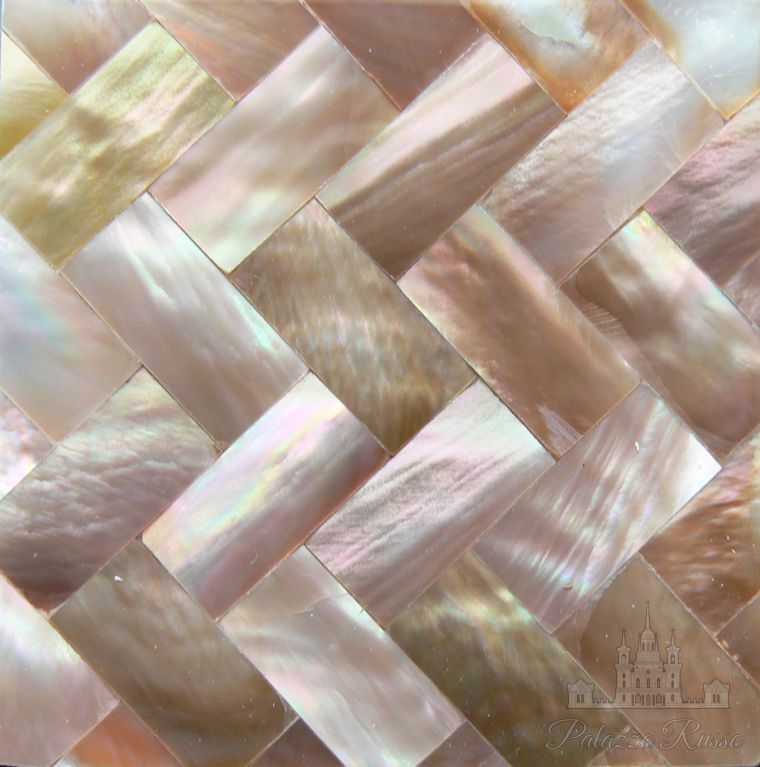 Мозаика для стен и пола, перламутр, Brown Lip/ Herringbone, Studio Vega