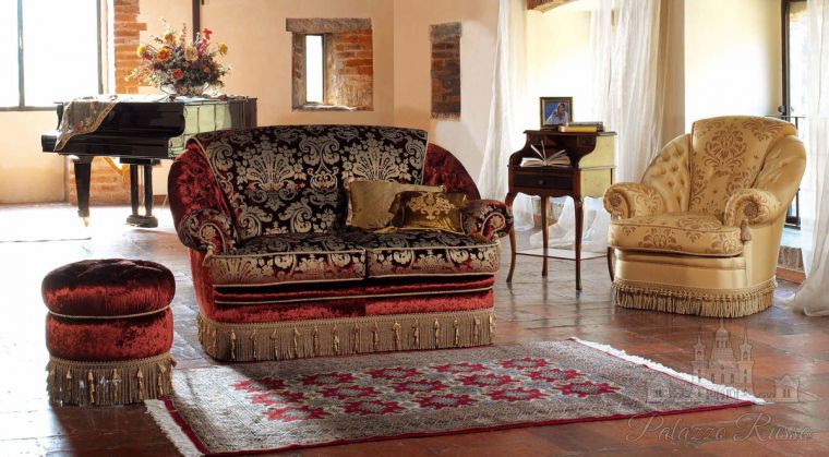 Мягкая мебель, диван, двухместный с бахромой, Limoges, Lunardelli