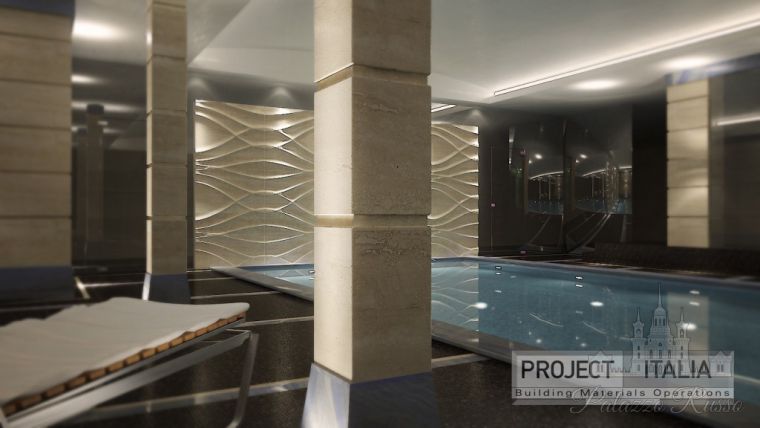 Натуральный камень, для полов и стен, мрамор, Swimming Pool 8, Project - Italia