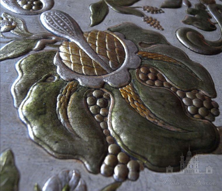 Обои ручной работы, кожа, фрагмент дизайна Abondance. Flanders 1650г., 3, Lutson