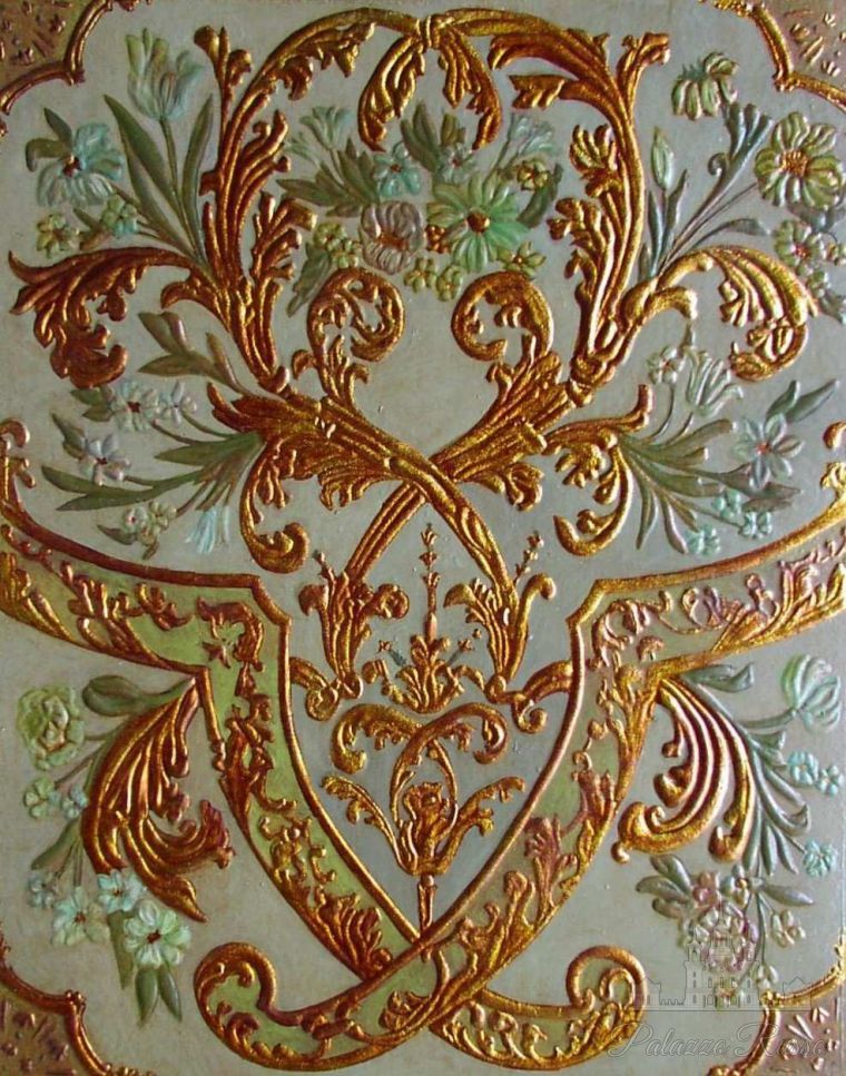 Обои ручной работы, кожа, Franders 1700г. A Polychrome Version, Palmette, Lutson