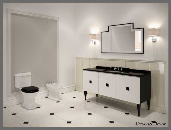 Зеркало для ванной комнаты, Vogue 1, глянцевое черное покрытие, DEVOGUE1, Devon Devon