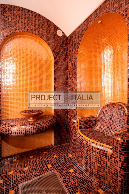 Стеклянная мозаика, для полов и стен, Spa Resort Borgobrufa, Perugia., Serie Mix, Project Italia