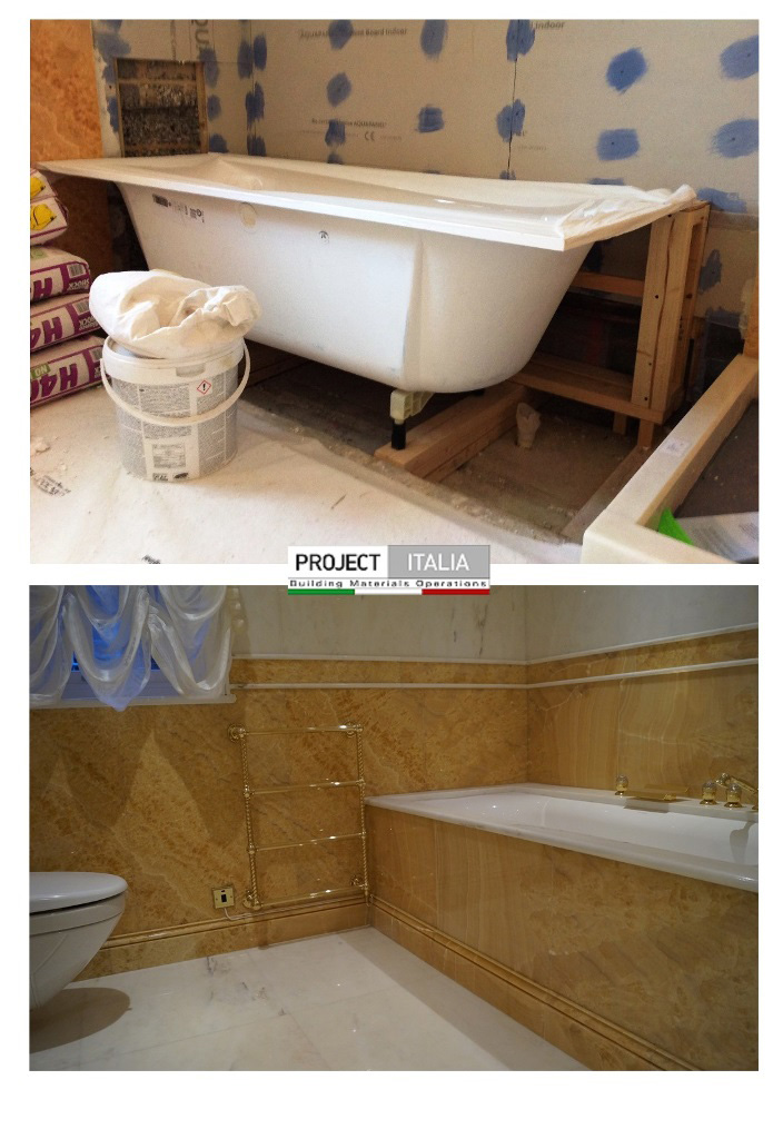 Натуральный камень, для полов и стен, мрамор, Bathroom 1, Project - Italia