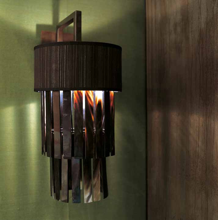 Бра, конский волос, роговая кость, современный, EclipseWallLight, Ochre
