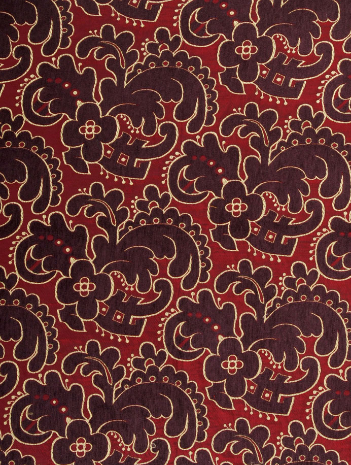 Ткани, 85 % хлопок 15 % шелк, дамаск. цвет - New Red Aubergine, ALLCROFT/ F0154 - 05, Watts