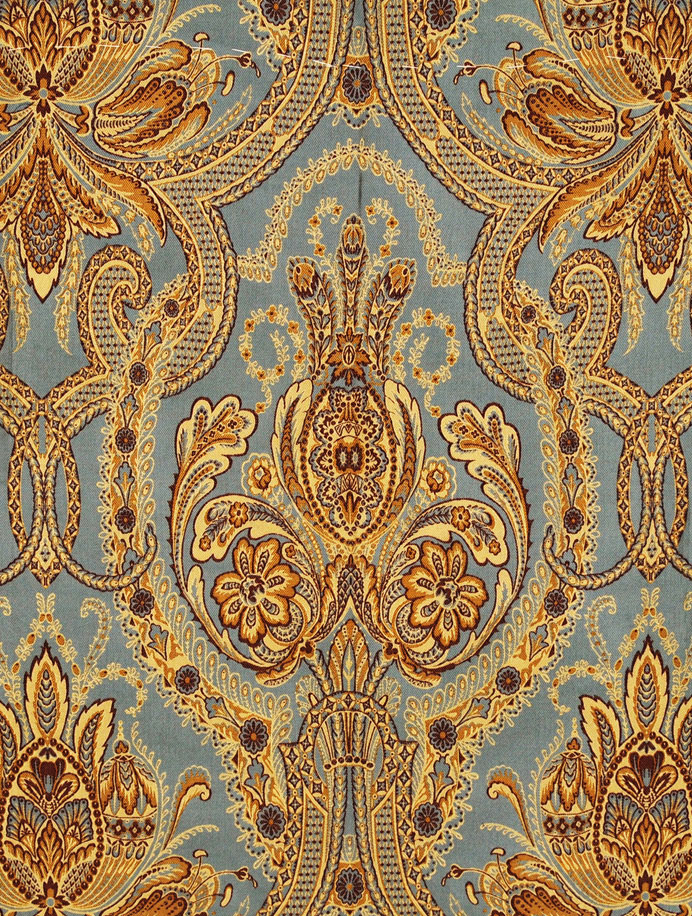 Ткани, 38 % хлопок 36 % шелк 26 % ​​ шерсть, цвет - Taj Blue, MARMADUKE PAISLEY/ F0171 - 06, Watts