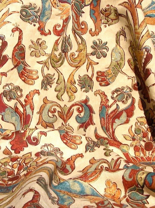 Ткани, 100 % лен, цвет - Faberge, PEAHEN/ F0123 - 02, Watts