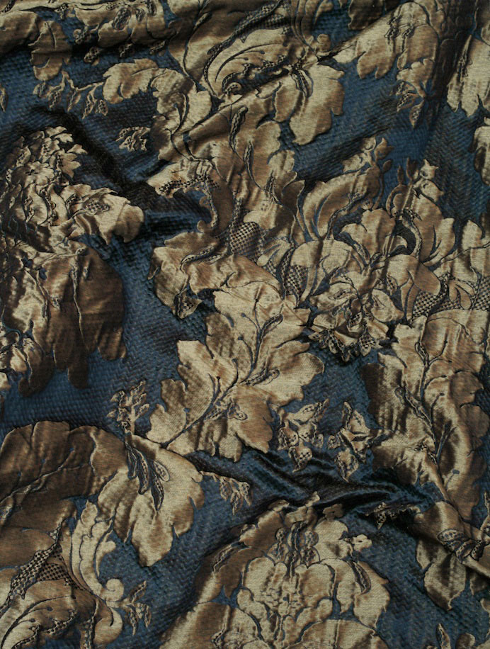 Ткани, 78 % шелк, 22 % полиамид, дамаск. цвет - Ultramarine, CYMBELINE/ F0137 - 05, Watts