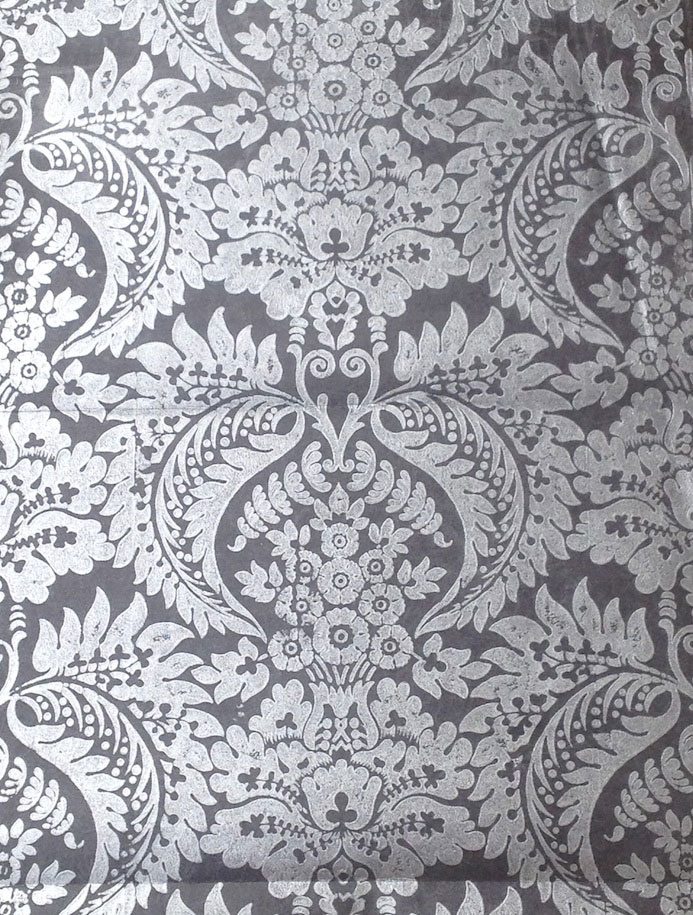 Обои ручной работы, для стен, бумага, дамаск. цвет - Slate Silver, DAMASK/, Watts