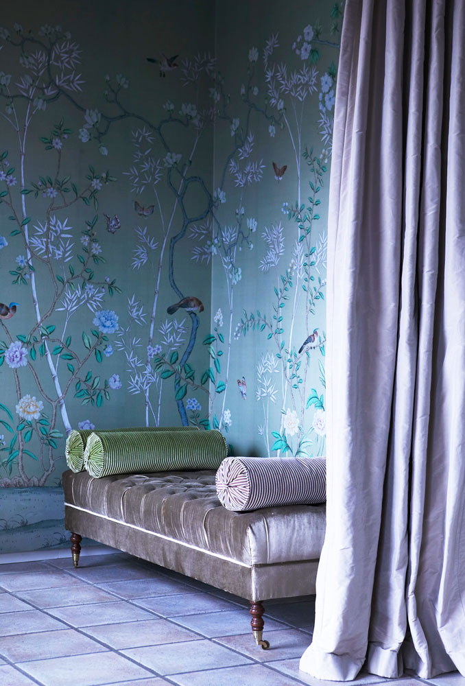 Обои ручной работы, шелк, PORTOBELLO/ 2549, De Gournay