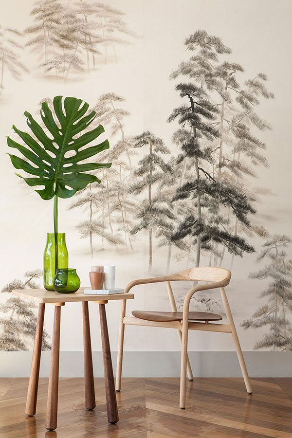 Обои ручной работы, шелк, ABSTRACT PINES, De Gournay