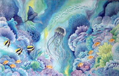 Декоративное панно, для бассейнов, керамическая мозаика, Coral Reef, Craig Bragdy