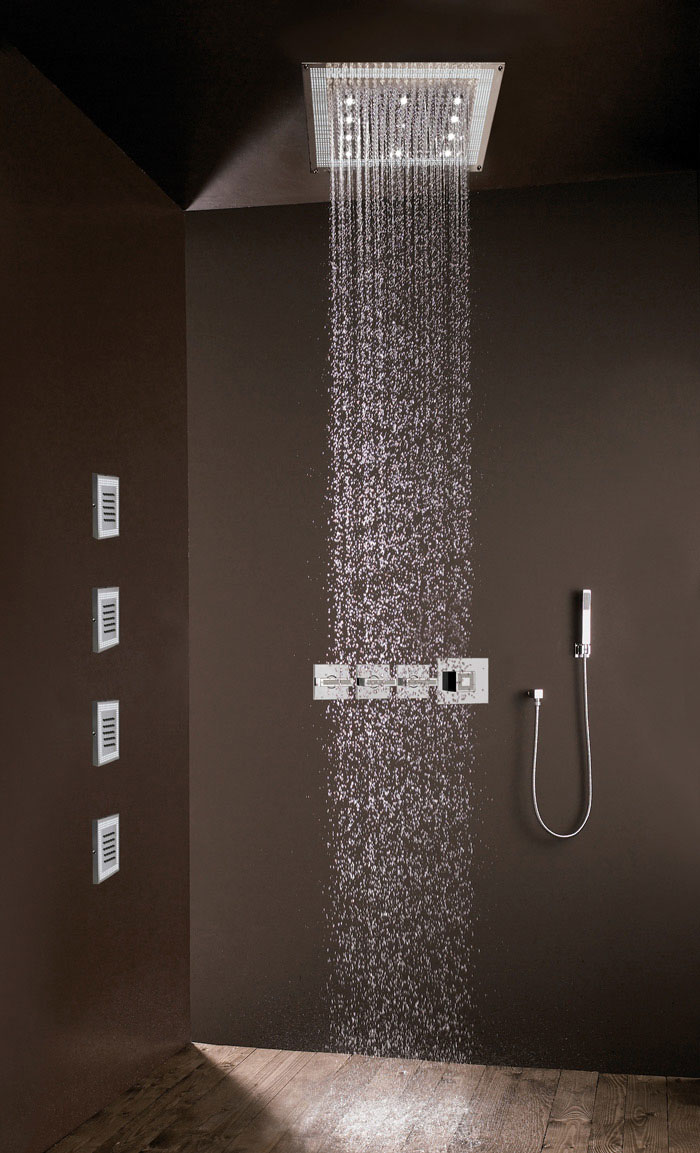 Душевая лейка Dream - Flat со светодиодами Led, трансформатором низкого, хром, H37453 - 050, Bossini