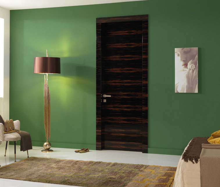 Двери, дуб, черное глянцевое дерево маккасар, GIUDETTO MAXI 1011/ QQ/ H, New Design Porte