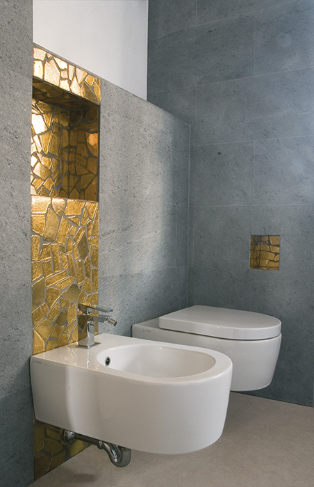 Мозаика, для полов и стен, вулканическая лава, Mosaico ML Gold + Lastre, Casa Piu